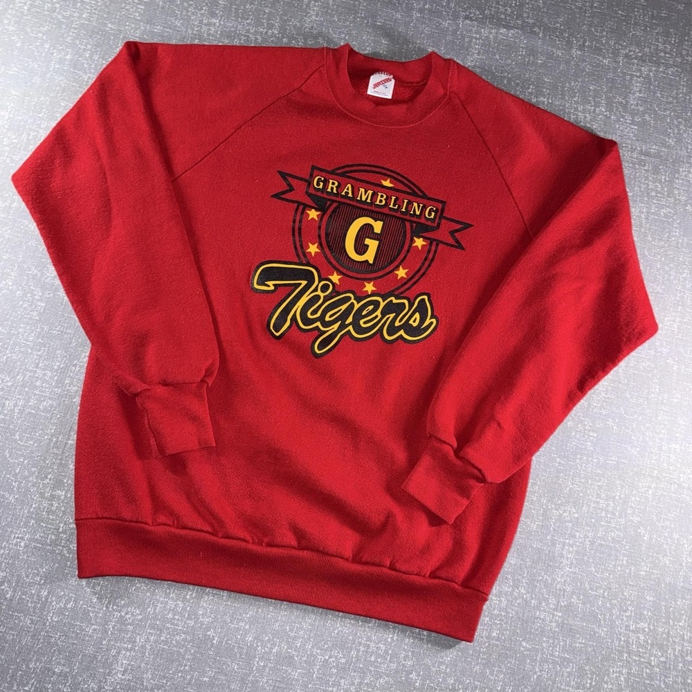Vintage Grambling State Tigers Sweatshirt Mens XL Red NCAA Football Jerzees